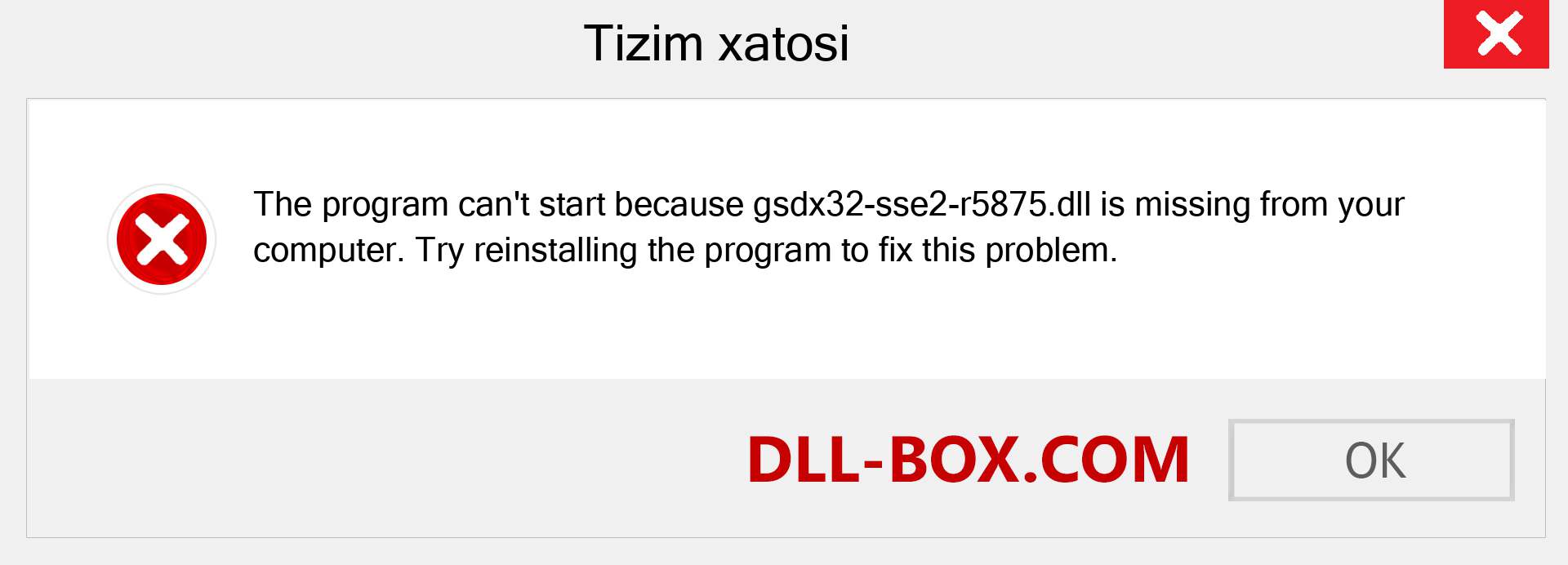 gsdx32-sse2-r5875.dll fayli yo'qolganmi?. Windows 7, 8, 10 uchun yuklab olish - Windowsda gsdx32-sse2-r5875 dll etishmayotgan xatoni tuzating, rasmlar, rasmlar